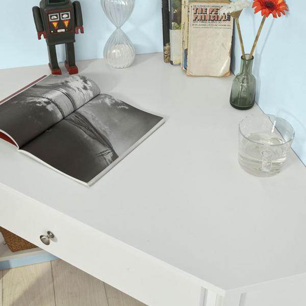 Eckschreibtisch Schreibtisch mit Ablage und Schublade Weiss - Palo24