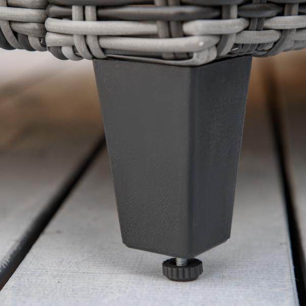 Polyrattan Gartenliege mit Kissen Sonnenliege 5-stufig verstellbar Rattanliege Liege Stahl Grau - Palo24