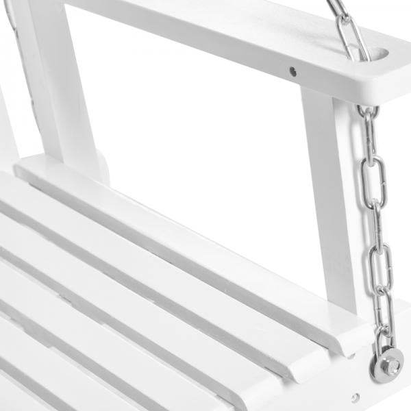 Gartenschaukel für 2 Personen Schaukelbank Hängebank Massivholz Patio Terrasse Hinterhof Weiss - Palo24