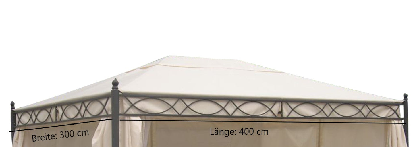 Dachplane für Pavillon RIVOLI 3x4 Meter, PVC beschichtet ecru