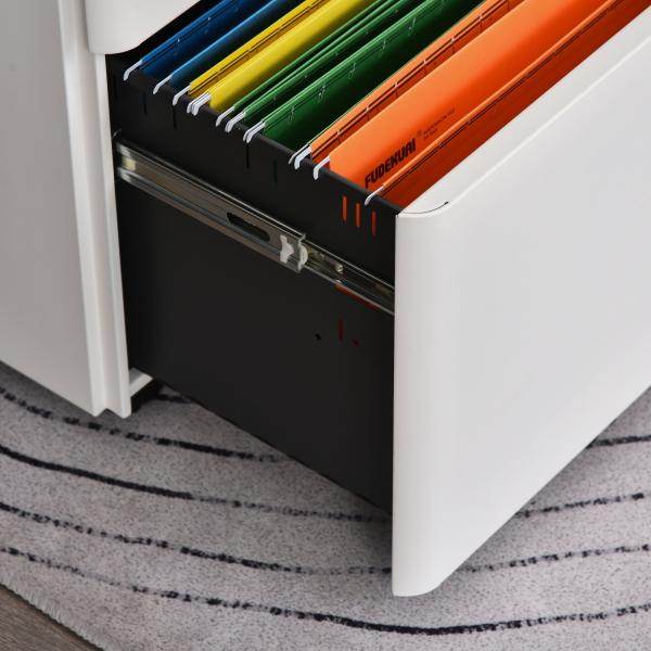 Rollcontainer mobiler Aktenschrank mit 3 Schubladen weiss - Palo24