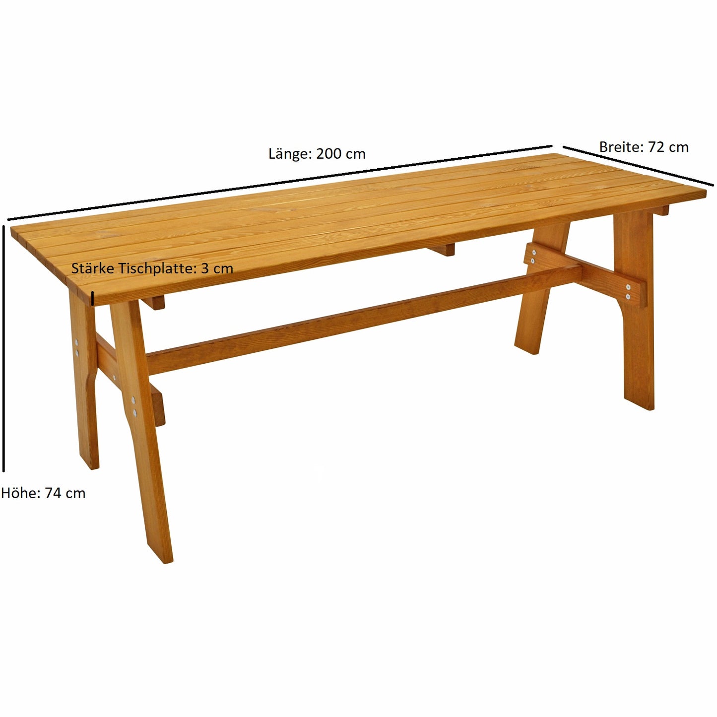 Set gruppo di sedute FREITAL 3 pezzi 200cm, pino impregnato