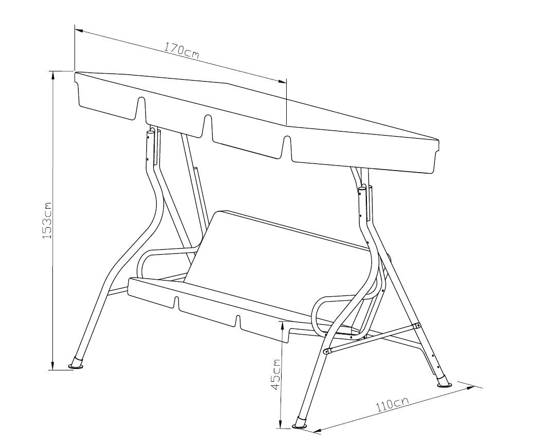 Hollywoodschaukel FLORIDA 3-sitzer, grau/creme