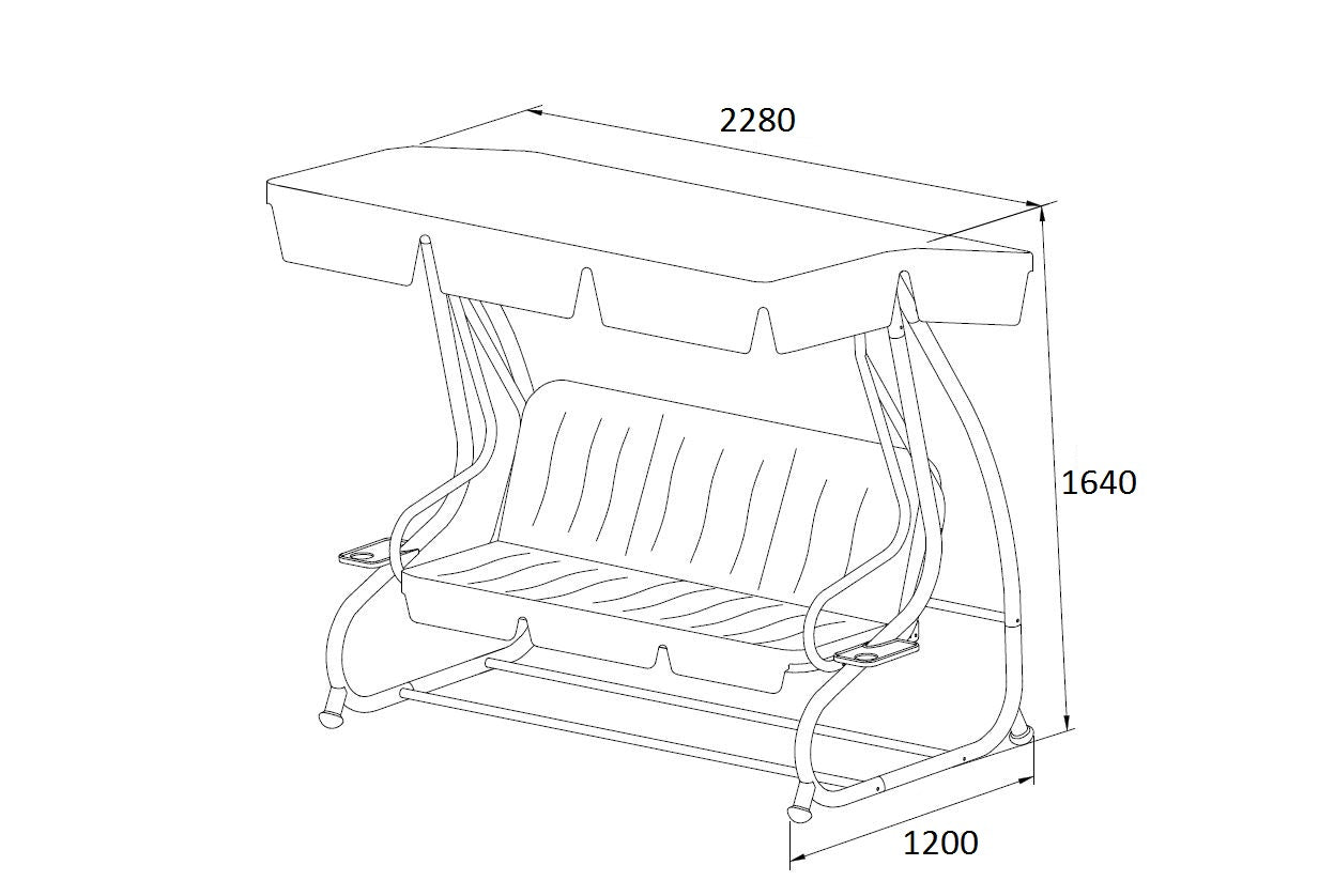 Balançoire Hollywood MIAMI 4 places, gris/crème, avec fonction inclinable