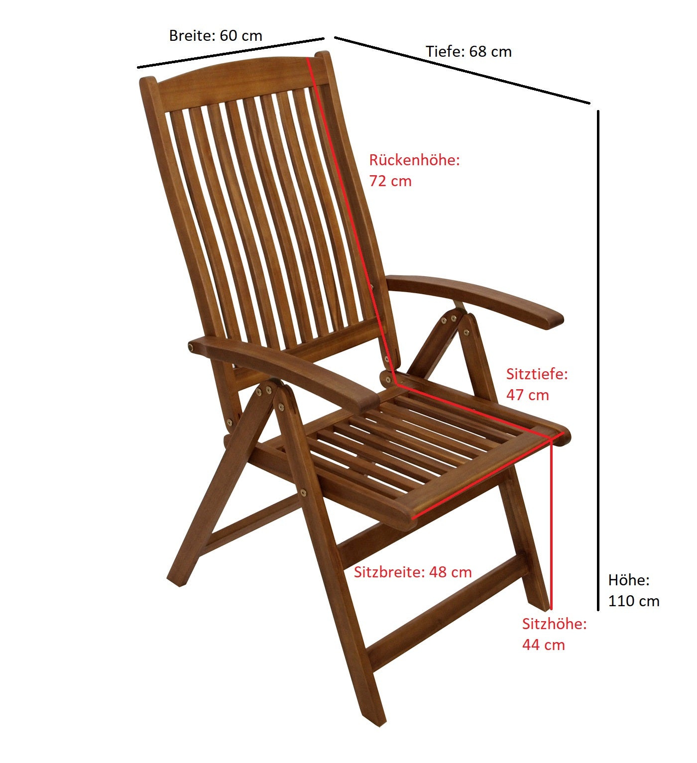 Klappsessel MARACANA Hochlehner, Akazie geölt, FSC®-zertifiziert