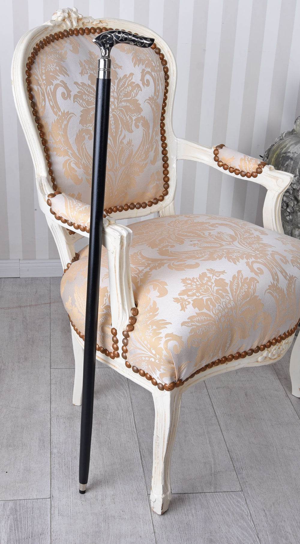 Edler Holz Gehstock Wanderstock Spazierstock Antik Silber Flanierstock - Palo24