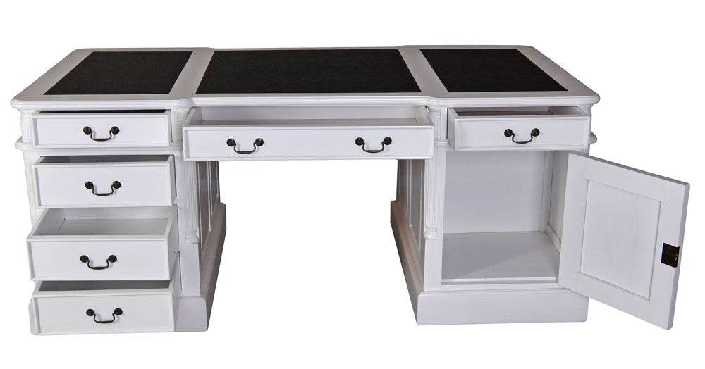 Vintage Partnerdesk Doppelschreibtisch Shabby Chic Weiss - Palo24