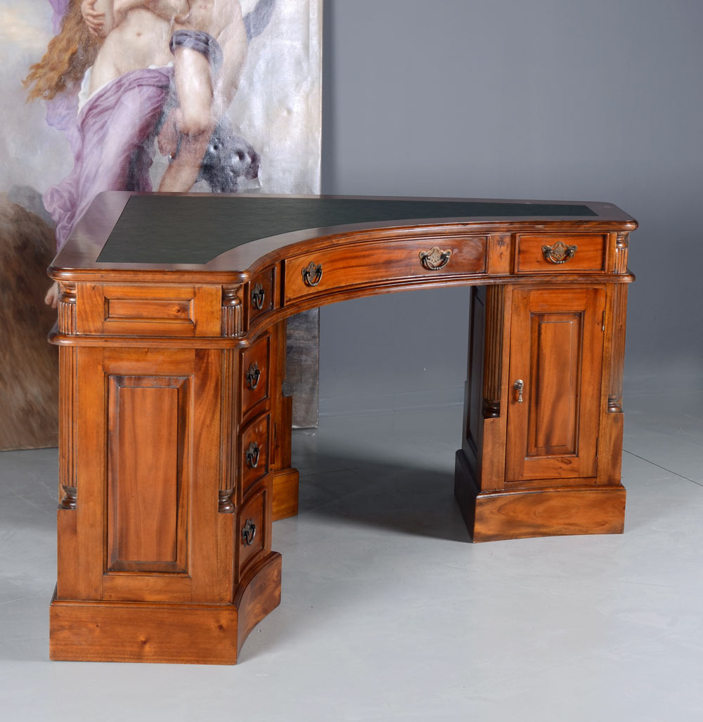 Chefbüro Schreibtisch Kolonialstil Eckschreibtisch England Corner Desk - Palo24