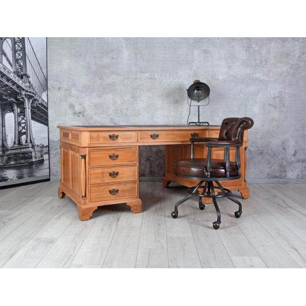 Schreibtisch mit Säulen Chefschreibtisch Mahagoni - Palo24