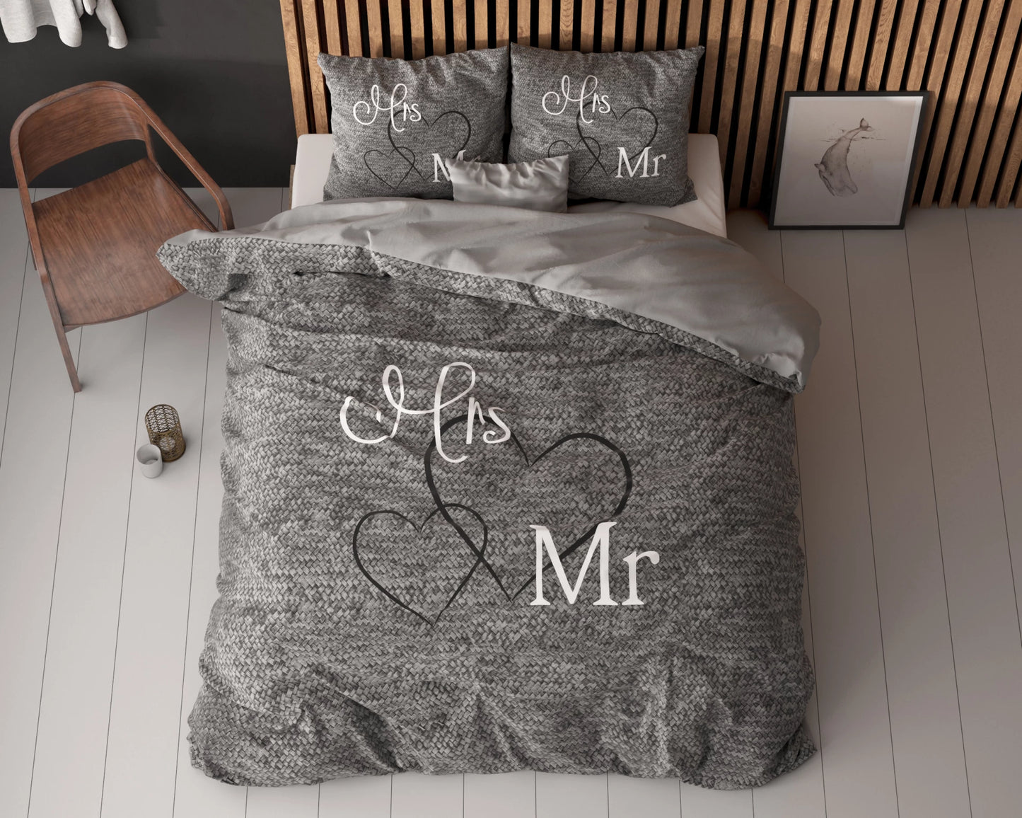 Mr And Mrs 3 Bettbezug 135x200 cm Anthrazit