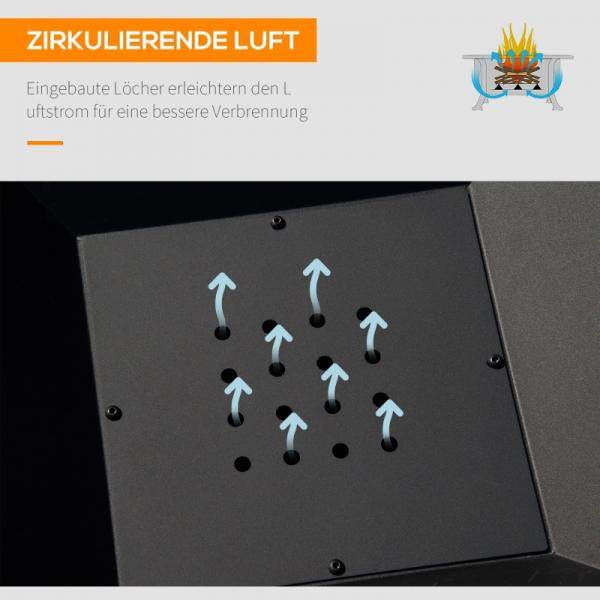 Feuerschale mit Funkenschutz Grillrost Schürhaken Feuerkorb Stahl Schwarz - Palo24