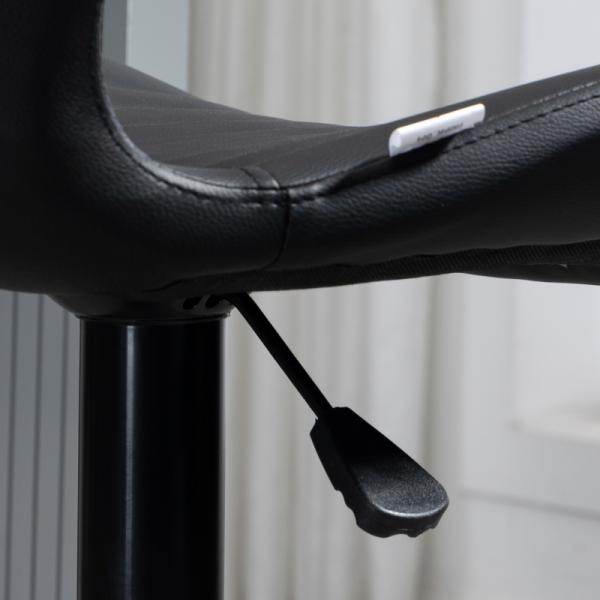 Barhocker Barstuhl 2-er Set höhenverstellbar 48,5 x 55,5 x 90-110 cm Kunstleder+Stahl Schwarz - Palo24