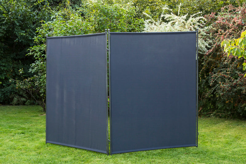 Brise-vue - cloison 150x190cm, métal + housse textile anthracite, extensible