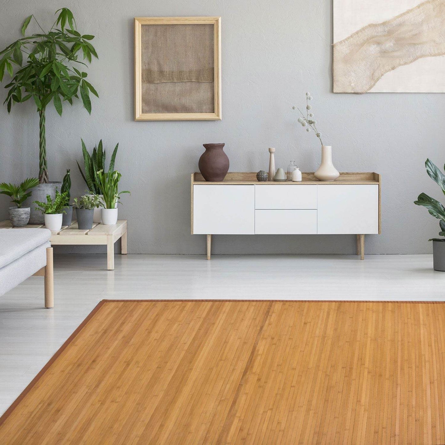 Bambusmatte Bambusteppich 180x240 Teppich Bambus braun - Palo24