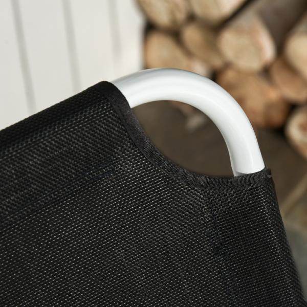 Liegestuhl Sonnenliege Klappbare Strandliege 4-stufige Gartenliege Netzstoff Schwarz - Palo24