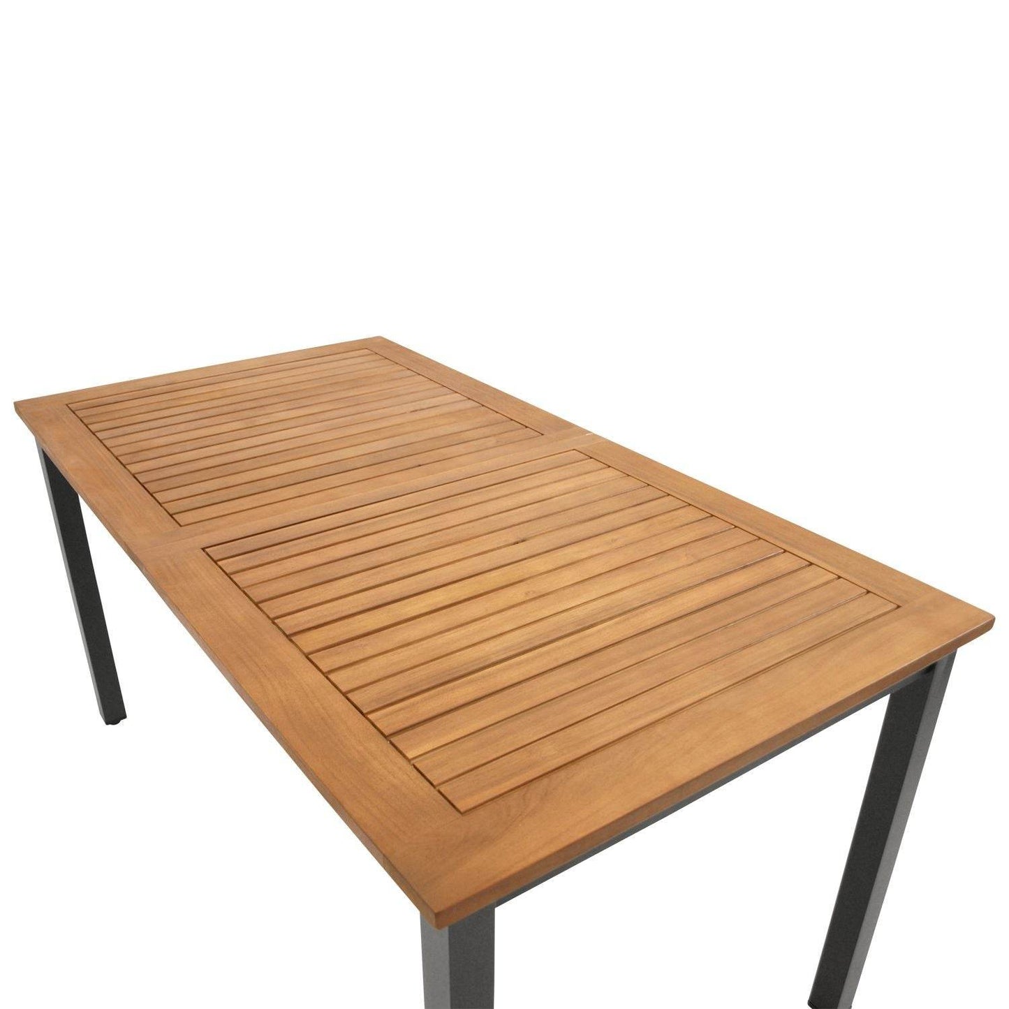 Gartentisch RAGUSA 150x80cm, Stahl anthrazit + Akazie geölt, FSC®-zertifiziert - Palo24