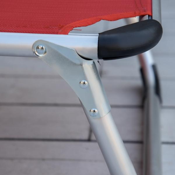 Sonnenliege Gartenliege Alu Stoffliege Relaxliege 5-fach verstellbar faltbar ergonomisch Netzstoff Rot 170 x 60 x 76 cm - Palo24