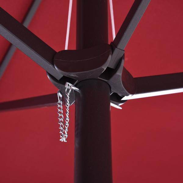 Sonnenschirm Doppelsonnenschirm Terrassenschirm mit Handkurbel Weinrot Oval - Palo24