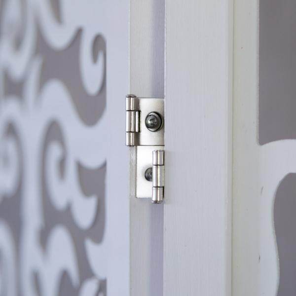 4 fach Holz Paravent Raumteiler 8721 weiss Holz - Palo24