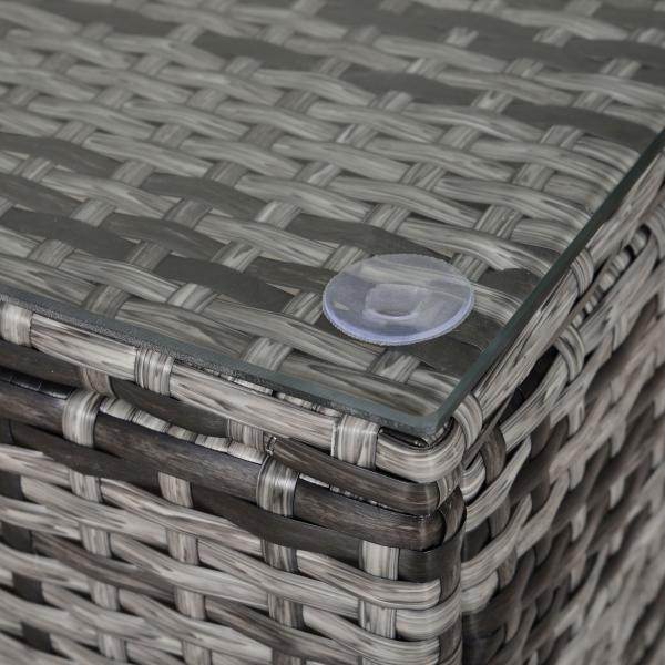 Beistelltisch Gartentisch Balkontisch Polyrattan Grau - Palo24