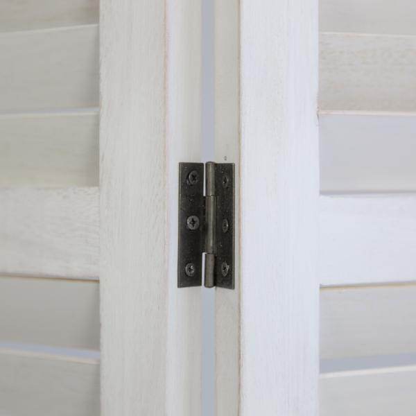 3 fach Paravent Raumteiler 044 Holz weiss - Palo24