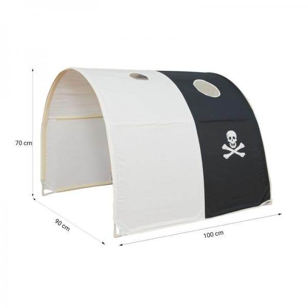 Tunnel für Hochbetten Bettzelt Bettdach Spieltunnel Höhle Kinderbett Schwarz weiss - Palo24