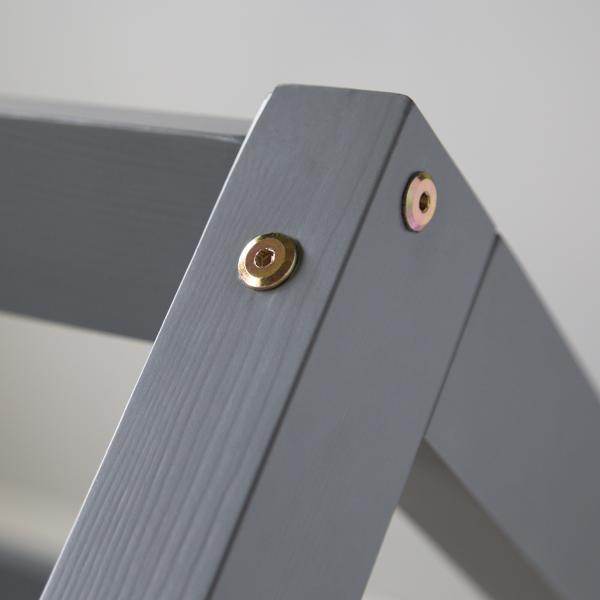 Kinderbett Kinderhaus Spielbett Hausbett Holzbett grau 90 x 200cm - Palo24