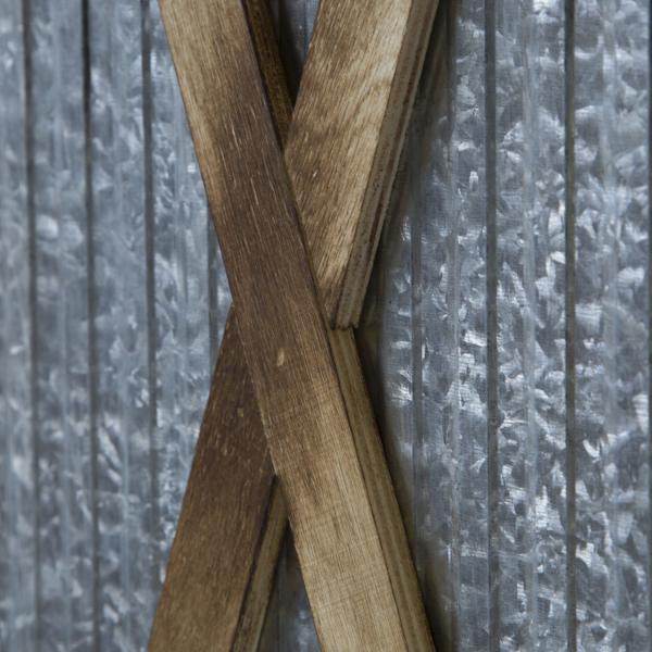 3 fach Paravent Raumteiler Holz Metall braun - Palo24