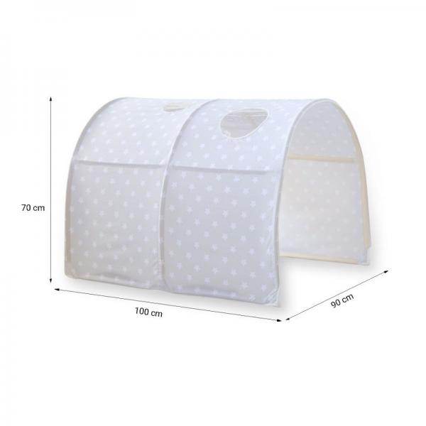 Tunnel für Hochbetten Bettzelt Bettdach Spieltunnel Höhle Kinderbett Grau - Palo24