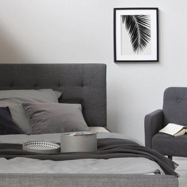 Polsterbett 140 x 200 cm + Lattenrost anthrazit - Palo24