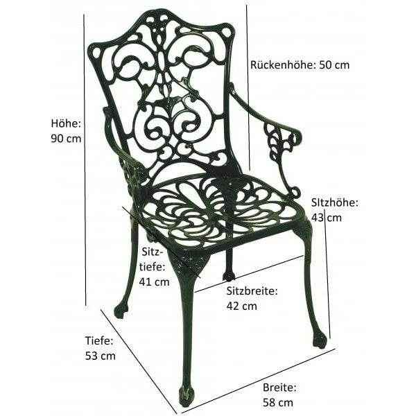 Garntiur Sitzgruppe LUGANO 5-teilig, Aluguss dunkelgrün