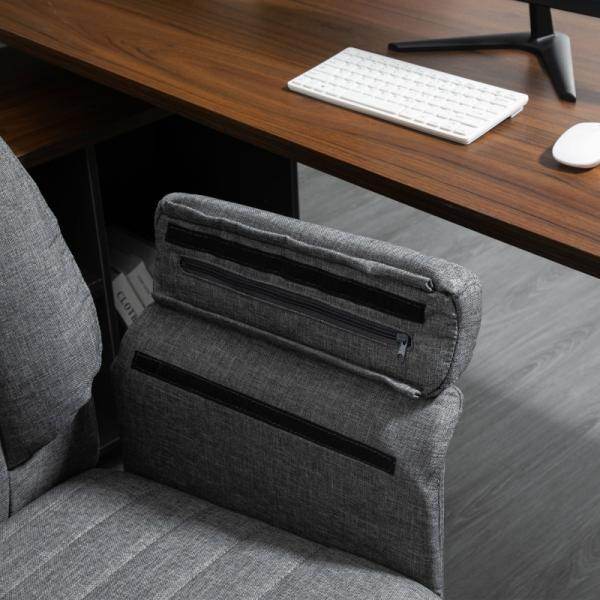 Drehstuhl Chefsessel Bürostuhl Stuhl höhenverstellbar, Stoff+Metall, Grau - Palo24