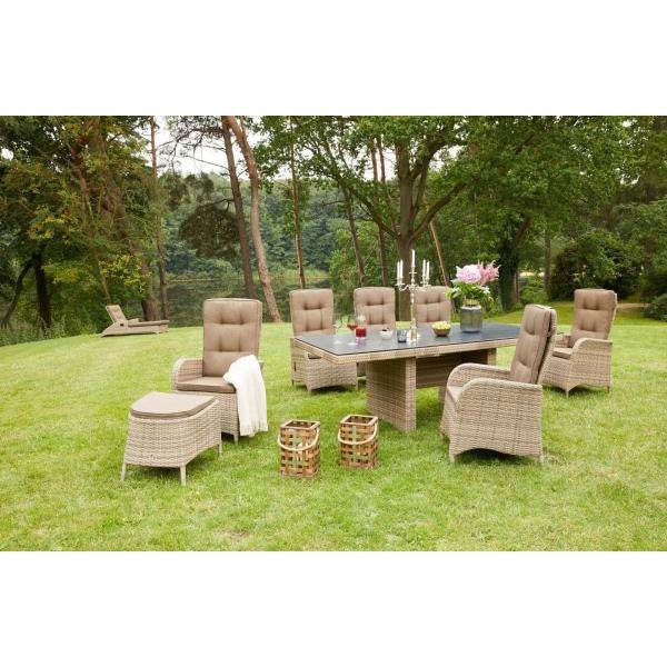 Esstisch Turin« Wangentisch Gartentisch 220x100cm Spraystone Natur - Palo24