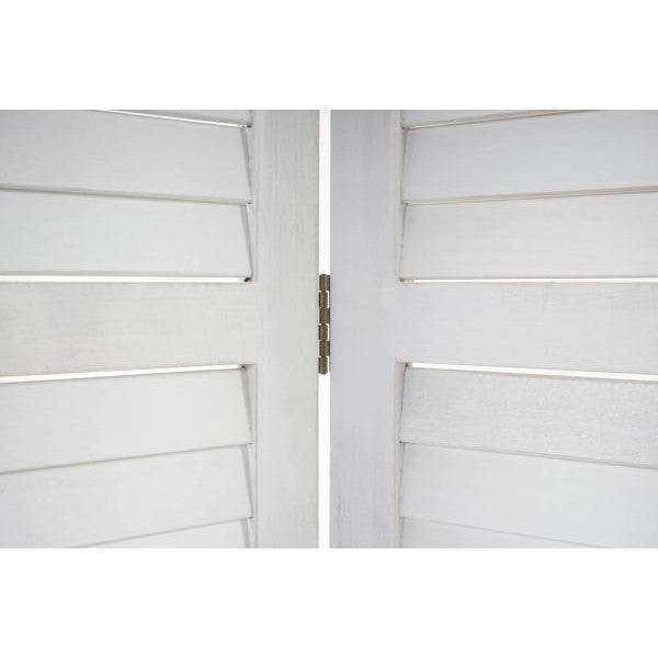 Paravent Raumteiler Trennwand Sichtschutz Shabby-Look Vintage, 170x243cm weiss - Palo24