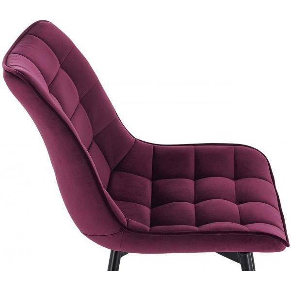 4er-Set Küchenstuhl mit Rückenlehne aus Samt Metallbeine Elif bordeaux - Palo24