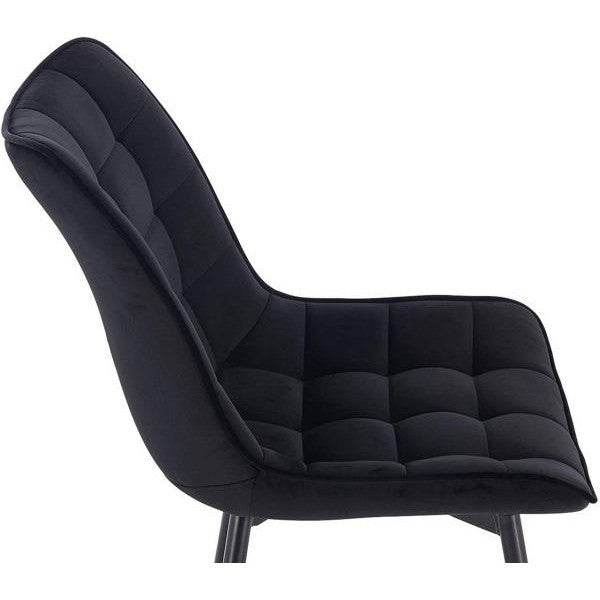 4er-Set Küchenstuhl mit Rückenlehne aus Samt Metallbeine Elif schwarz - Palo24