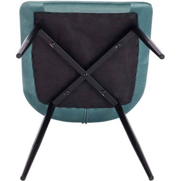 4er-Set Küchenstuhl mit Rückenlehne aus Samt Metallbeine Elif türkis - Palo24