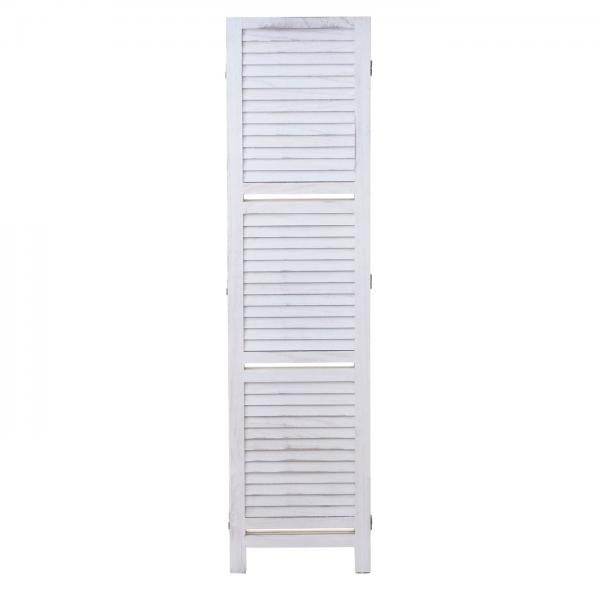 Paravent Yvelines, Trennwand Raumteiler mit Regalböden 170x125cm, Shabby Look ~ weiss/weiss - Palo24