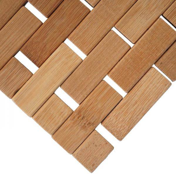 Badematte HWC-B18, Badezimmer Badvorleger Saunamatte, Bambus 79x50cm - Palo24
