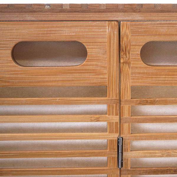 Wäschetruhe HWC-B18, Wäschebox Wäschekorb Wäschesammler, Bambus 61x50x35cm - Palo24