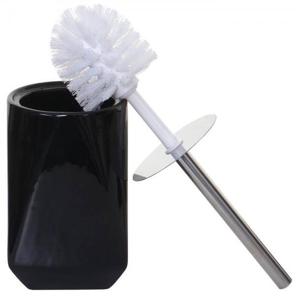 5-teiliges Badset HWC-C71, WC-Garnitur Badezimmerset Badaccessoires, Keramik ~ schwarz - Palo24