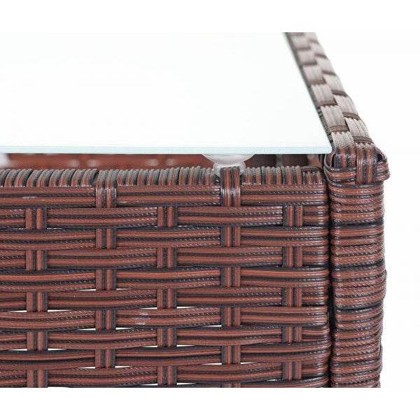 Poly-Rattan Garten-Garnitur HWC-D82, Sitzgruppe Lounge-Set ~ braun-meliert mit Kissen creme - Palo24