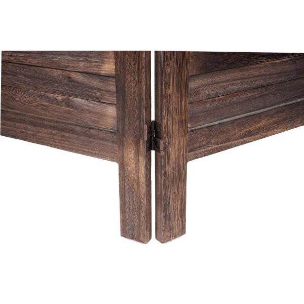 Paravent HWC-G30, Trennwand Sichtschutz Raumteiler, Shabby-Look 170x120cm ~ braun - Palo24
