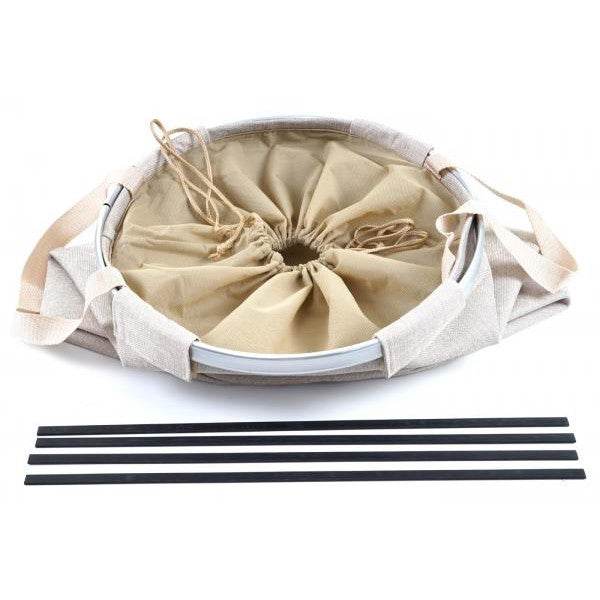 Wäschesammler Wäschekorb Wäschesack Wäschebehälter mit Kordelzug, Henkel 65l ~ beige - Palo24