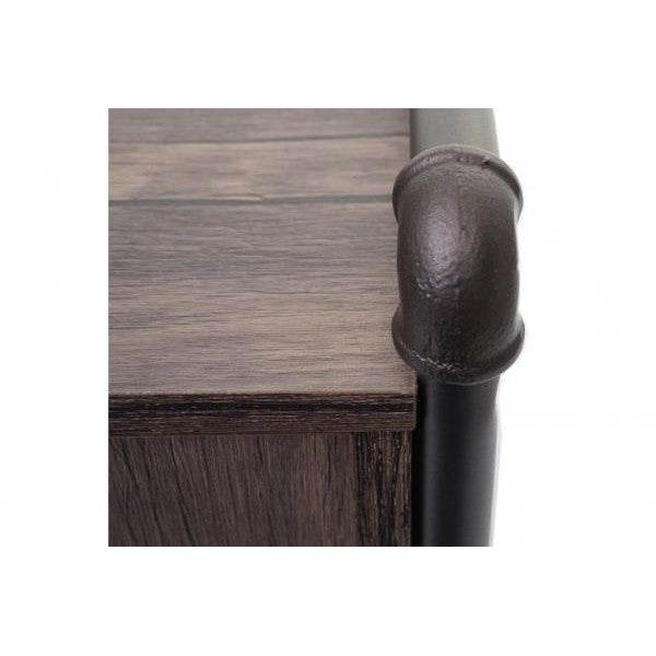 TV-Rack Fernsehtisch Lowboard, Industrie-Design 3D-Struktur Staufach braun - Palo24