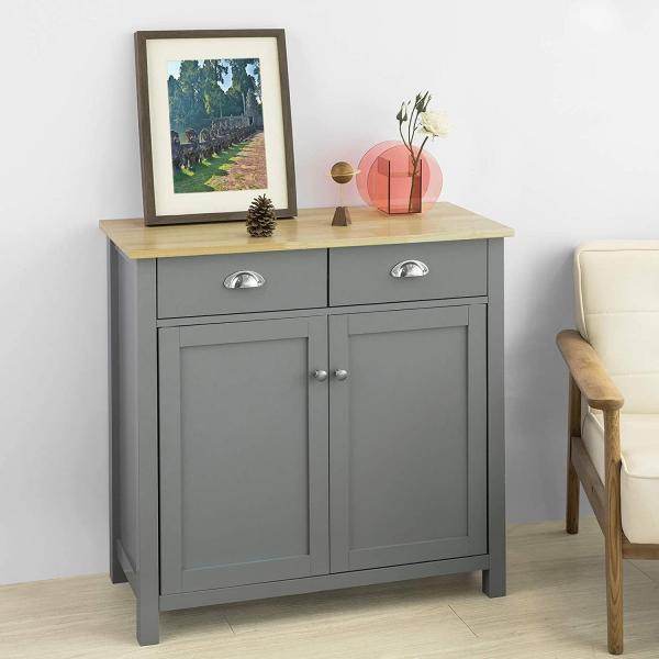 Sideboard | Küchenschrank mit Arbeitsplatte | Flurschrank Grau - Palo24