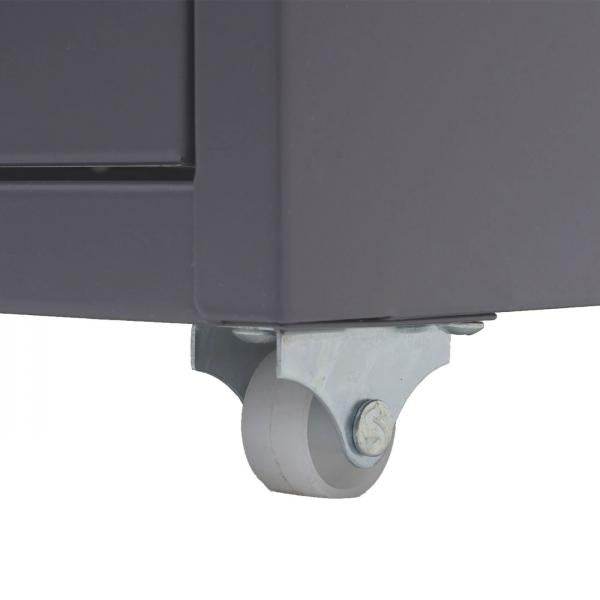 Rollcontainer Boston T851, Schubladenschrank Stahlschrank, 69x28x41cm 5 Schubladen ~ dunkelgrau weiss-dunkelgrau - Palo24