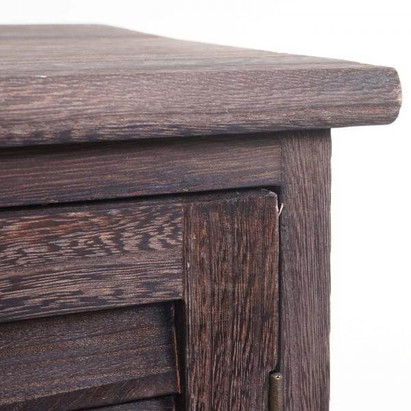 Badezimmerkommode Badschrank Badregal, 120x27x29cm Massiv-Holz ~ shabby braun - Palo24