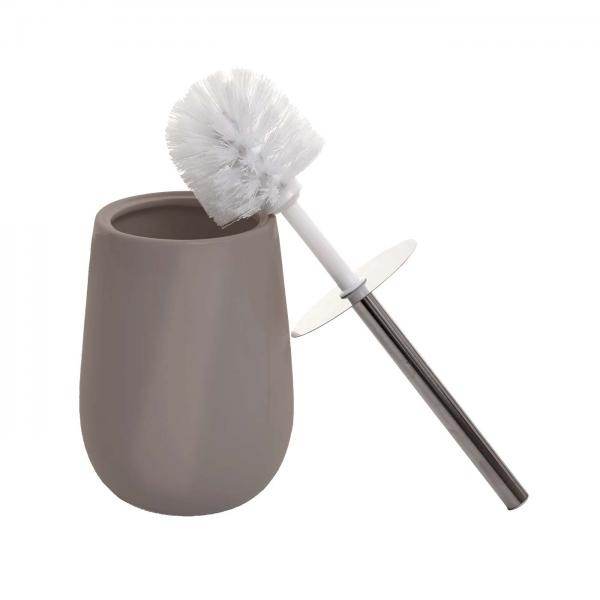 5-teiliges Badset HWC-H88, WC-Garnitur Badezimmerset Badaccessoires, Keramik ~ grau - Palo24