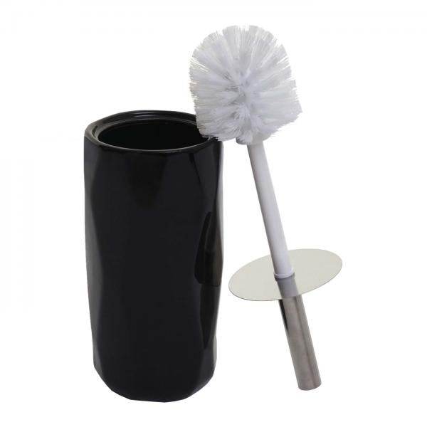 5-teiliges Badset HWC-H88, WC-Garnitur Badezimmerset Badaccessoires, Keramik ~ schwarz - Palo24